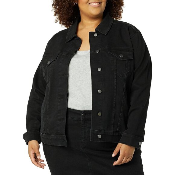 Jackets & Blazers - Women's Jean Jacket Slim Fit Casual Denim Jacket Long Sleeve Outwear Black
